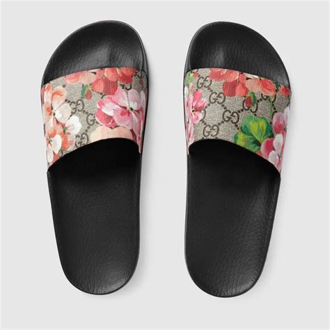 gucci floral slides saks|Gucci gg cutout slides.